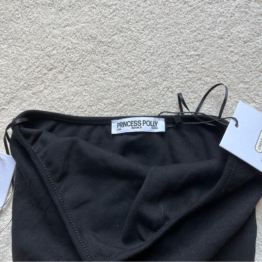 Princess Polly Baseline Halter Rib Top Black - Picture 4 of 5